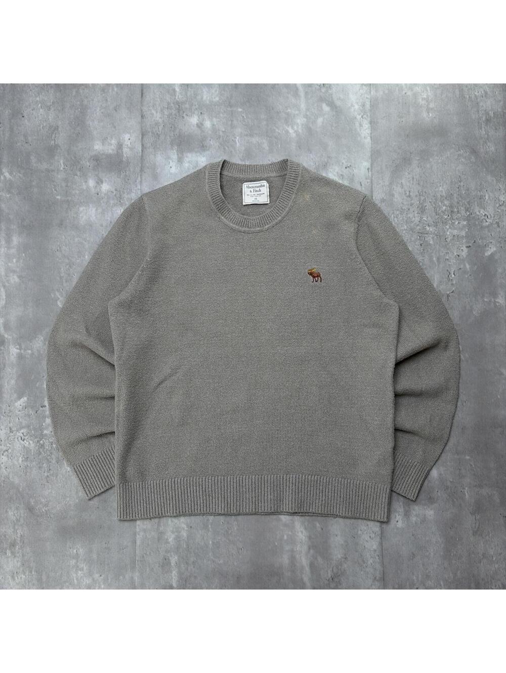 Y2K Grey Abercrombie & Fitch Grunge Knit Sweater